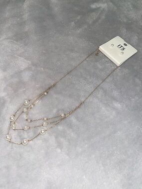 ITS Sense Gold-Tone Layered Pearl Pendant Necklace with Earrings